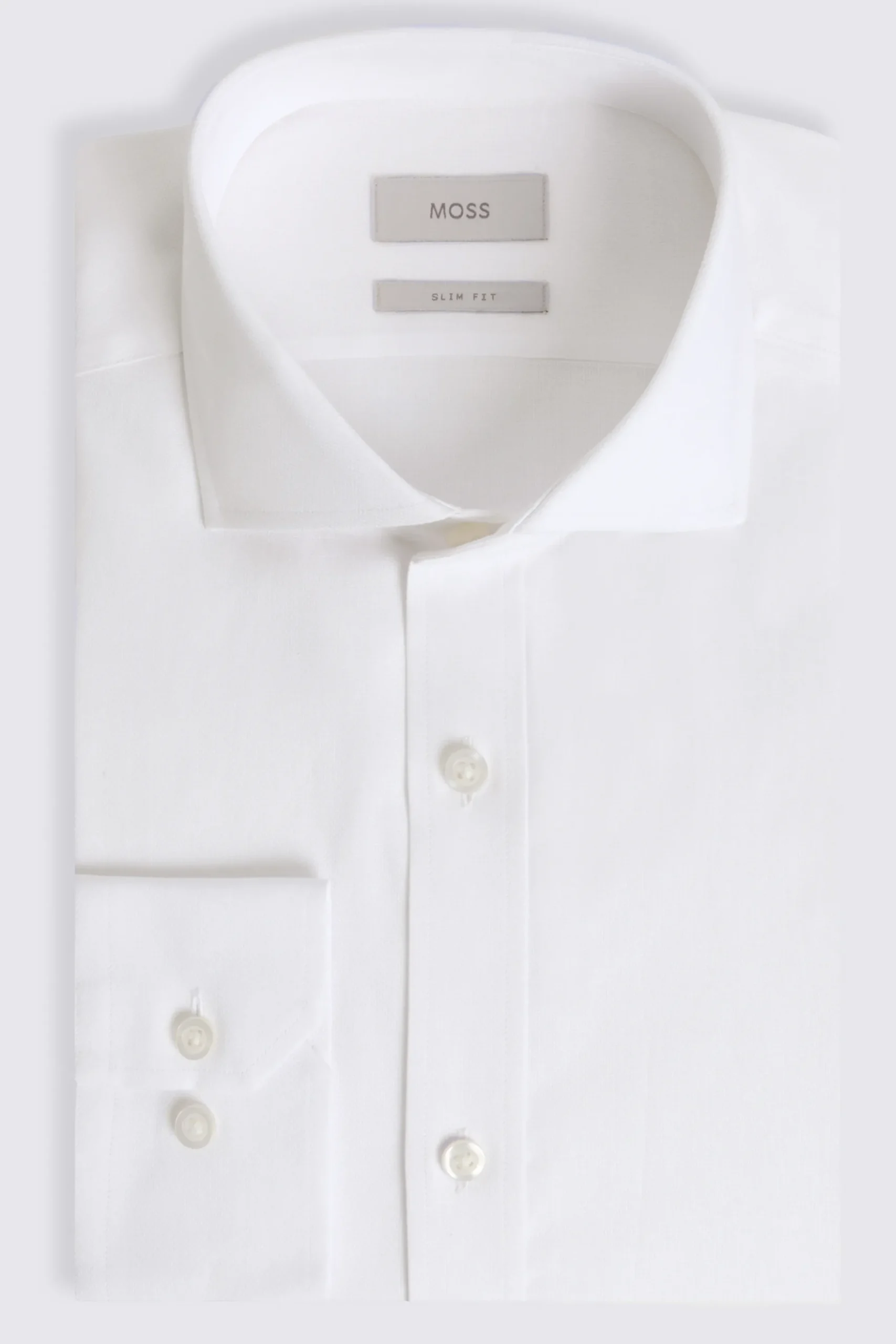 Slim Fit White Textured Shirt