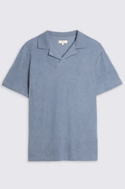 Steel Blue Terry Towelling Skipper Polo