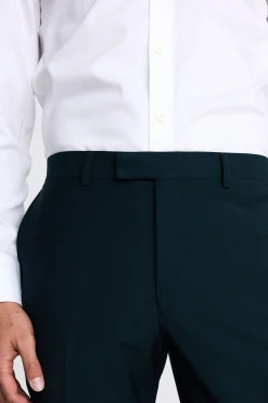 Tailored Bottle Green Performance Trousers