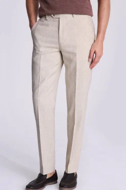 Tailored Ecru Herringbone Trousers