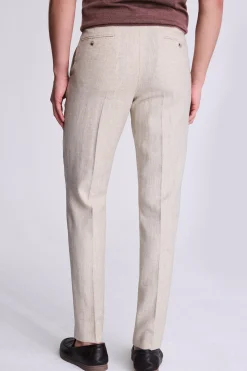 Tailored Ecru Herringbone Trousers
