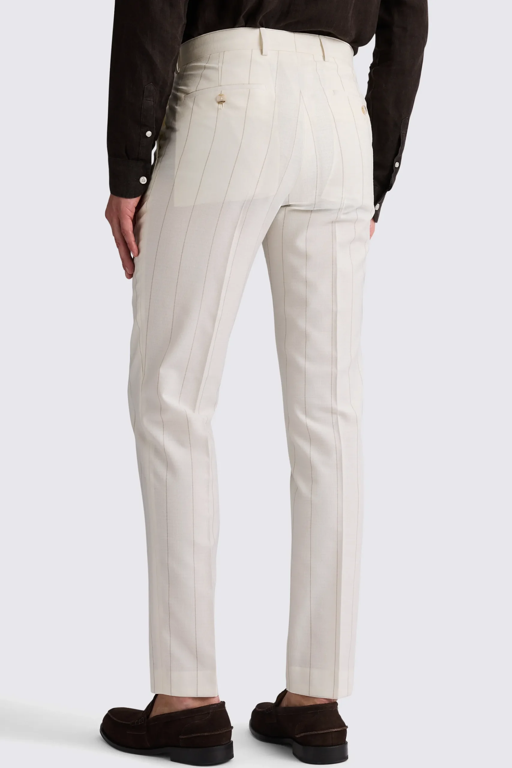 Tailored Ecru Stripe Trousers