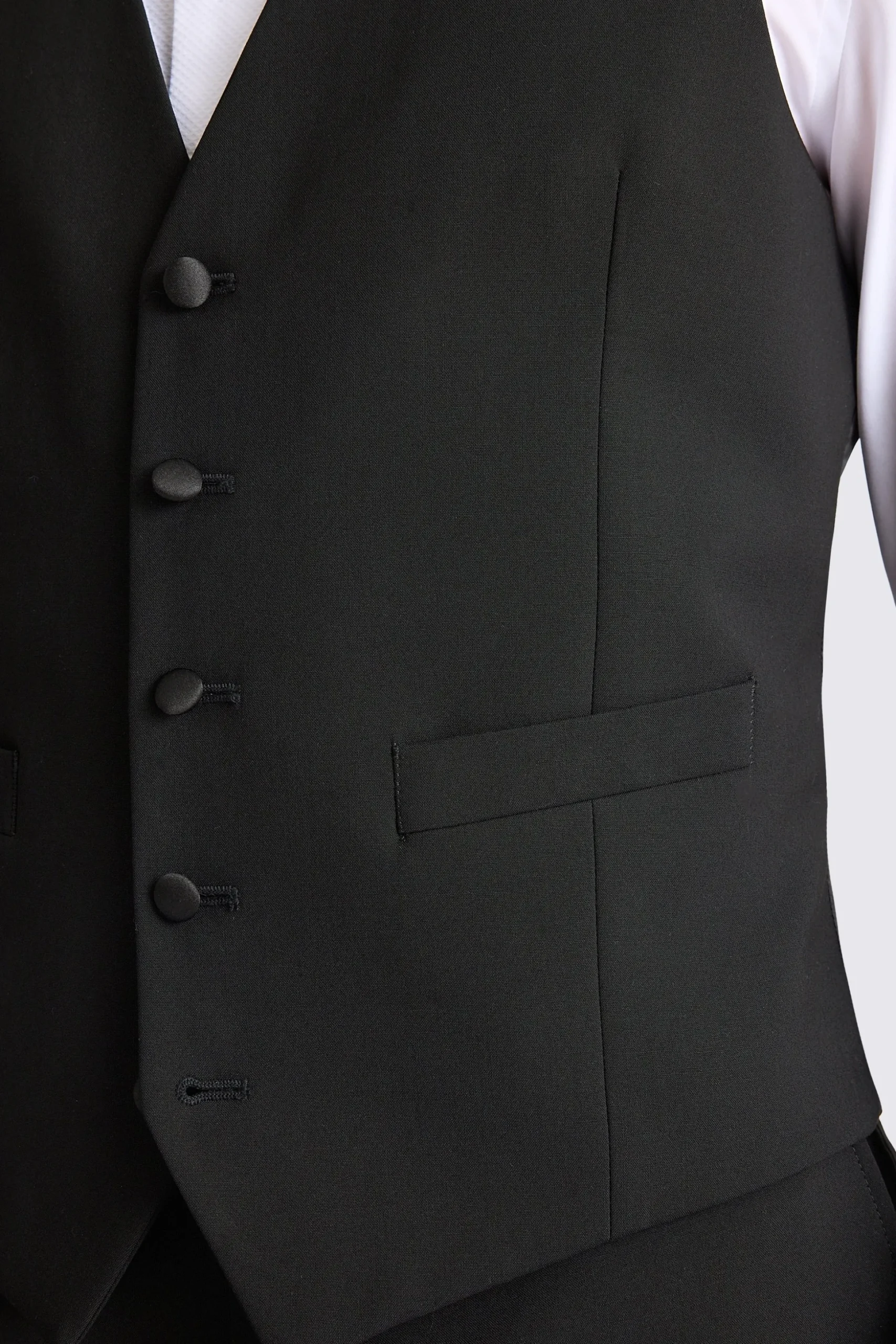 Tailored Fit Black Dress Waistcoat