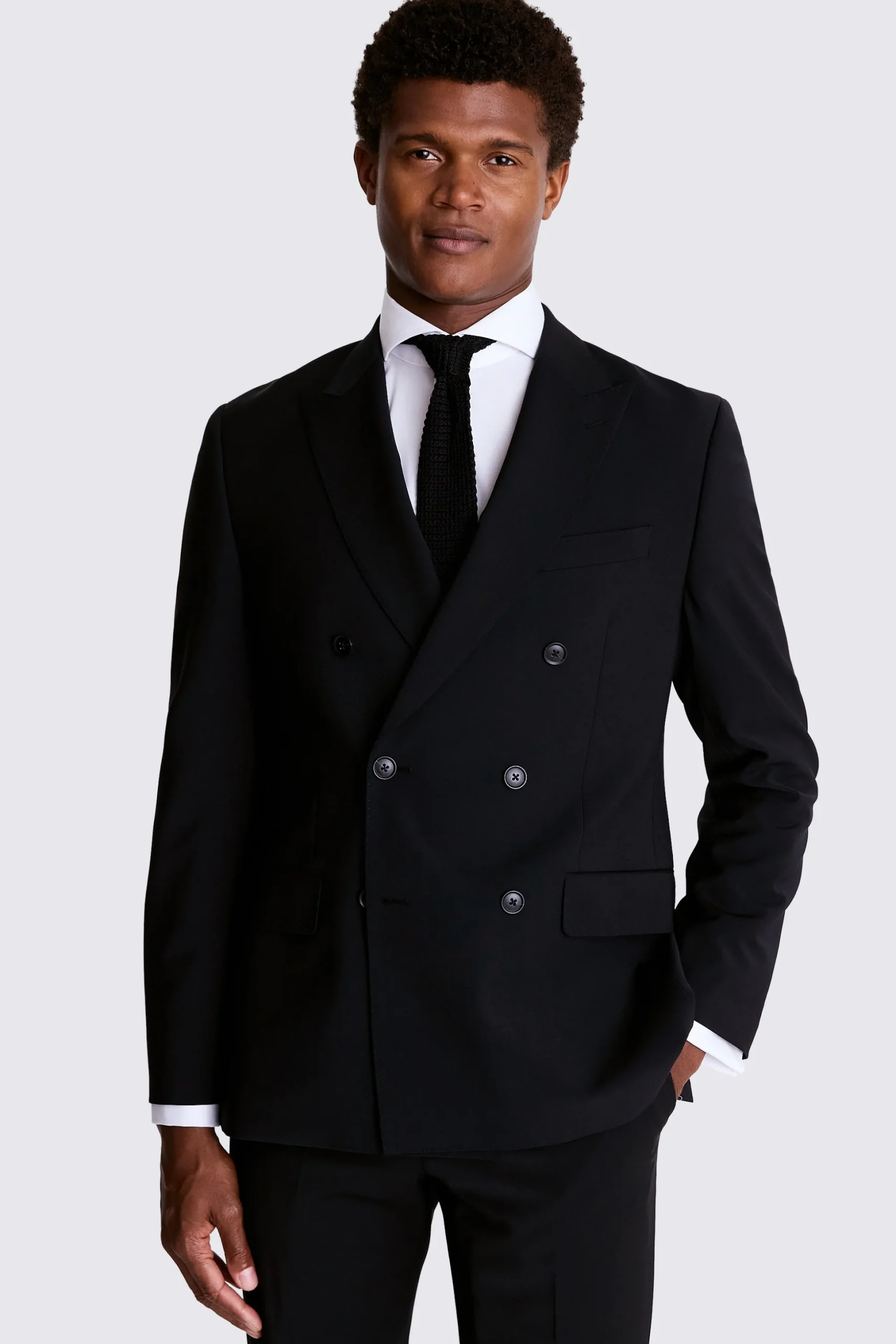 Tailored Fit Black Performance Suit