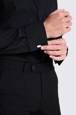 Tailored Fit Black Stretch Shirt