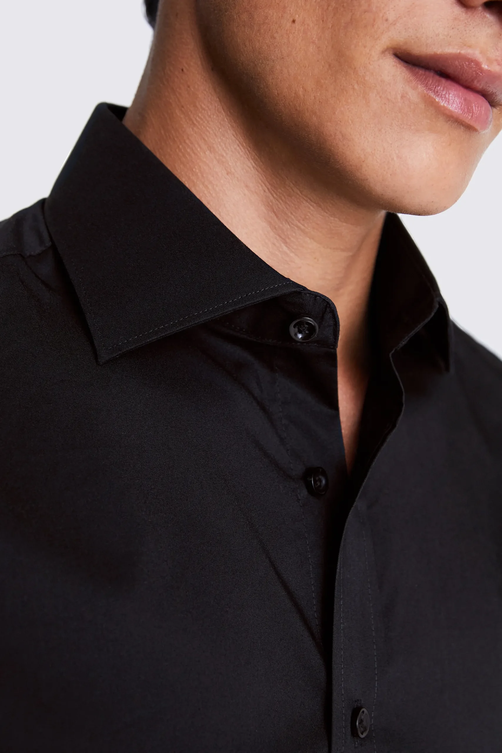 Tailored Fit Black Stretch Shirt