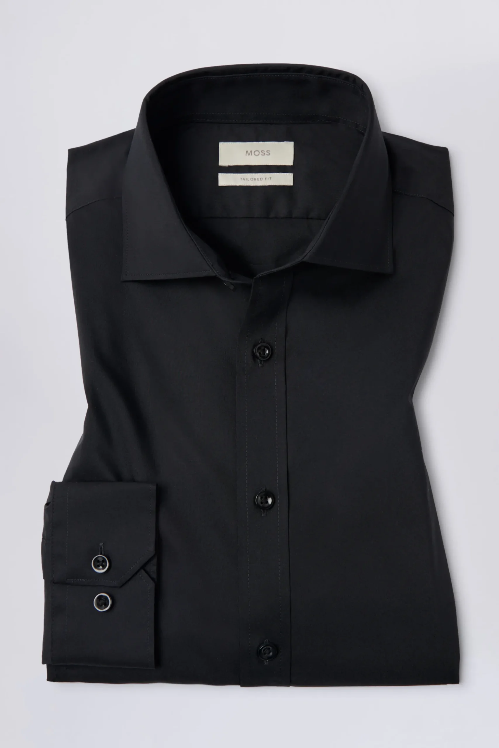 Tailored Fit Black Stretch Shirt