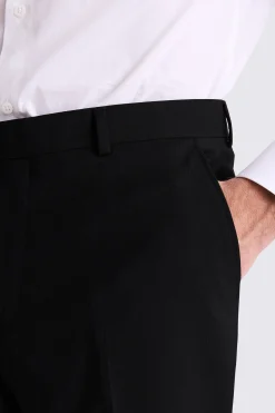Tailored Fit Black Stretch Trousers