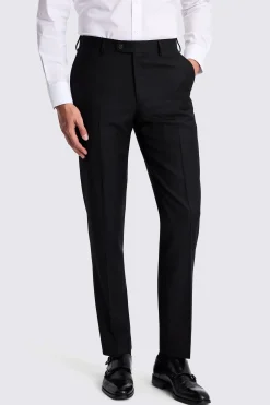 Tailored Fit Black Twill Trousers