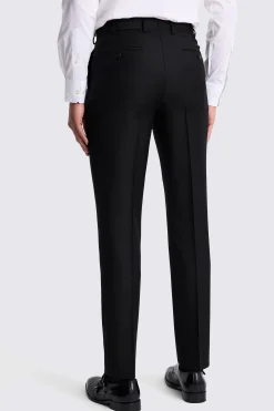 Tailored Fit Black Twill Trousers