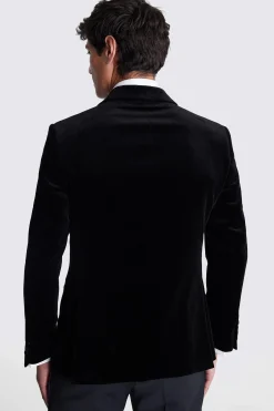 Tailored Fit Black Velvet Jacket