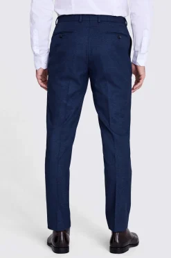 Tailored Fit Blue Flannel Trousers