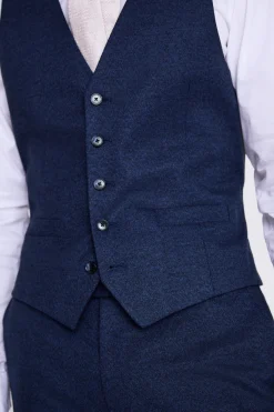 Tailored Fit Blue Flannel Waistcoat