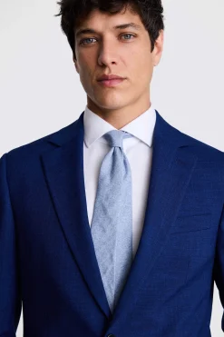 Tailored Fit Blue Slub Suit