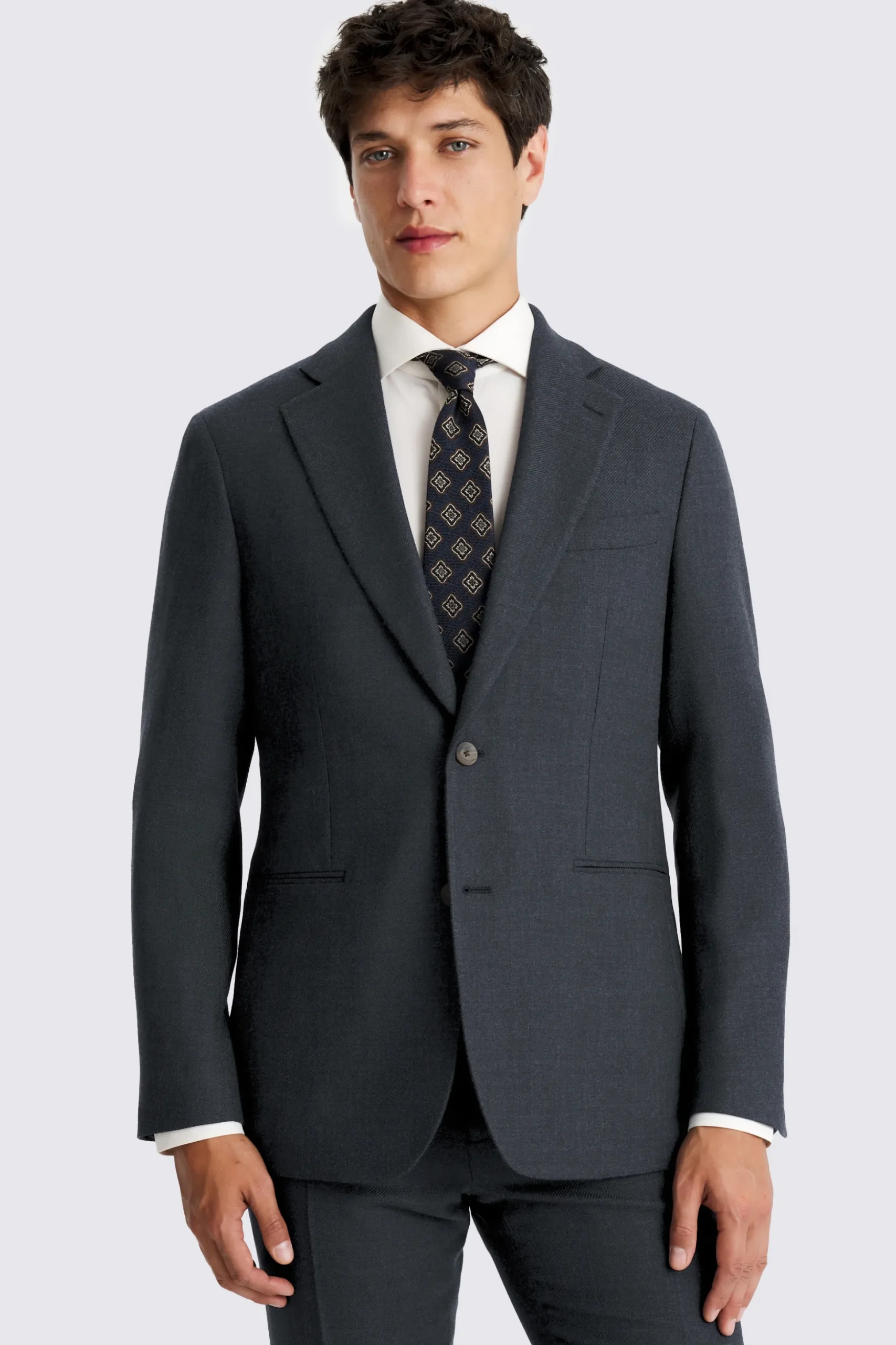 Tailored Fit Blue Twill Suit