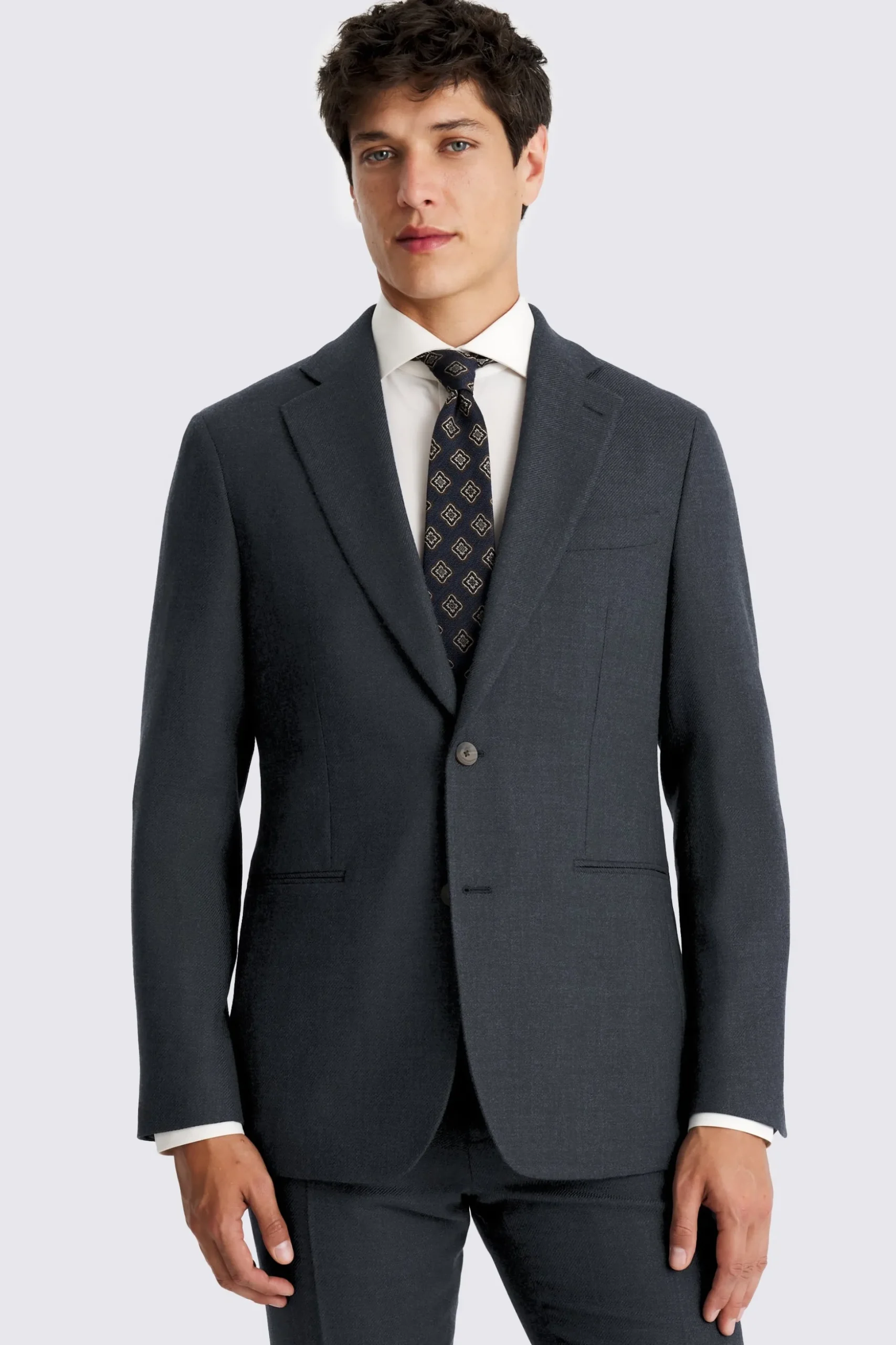 Tailored Fit Blue Twill Suit