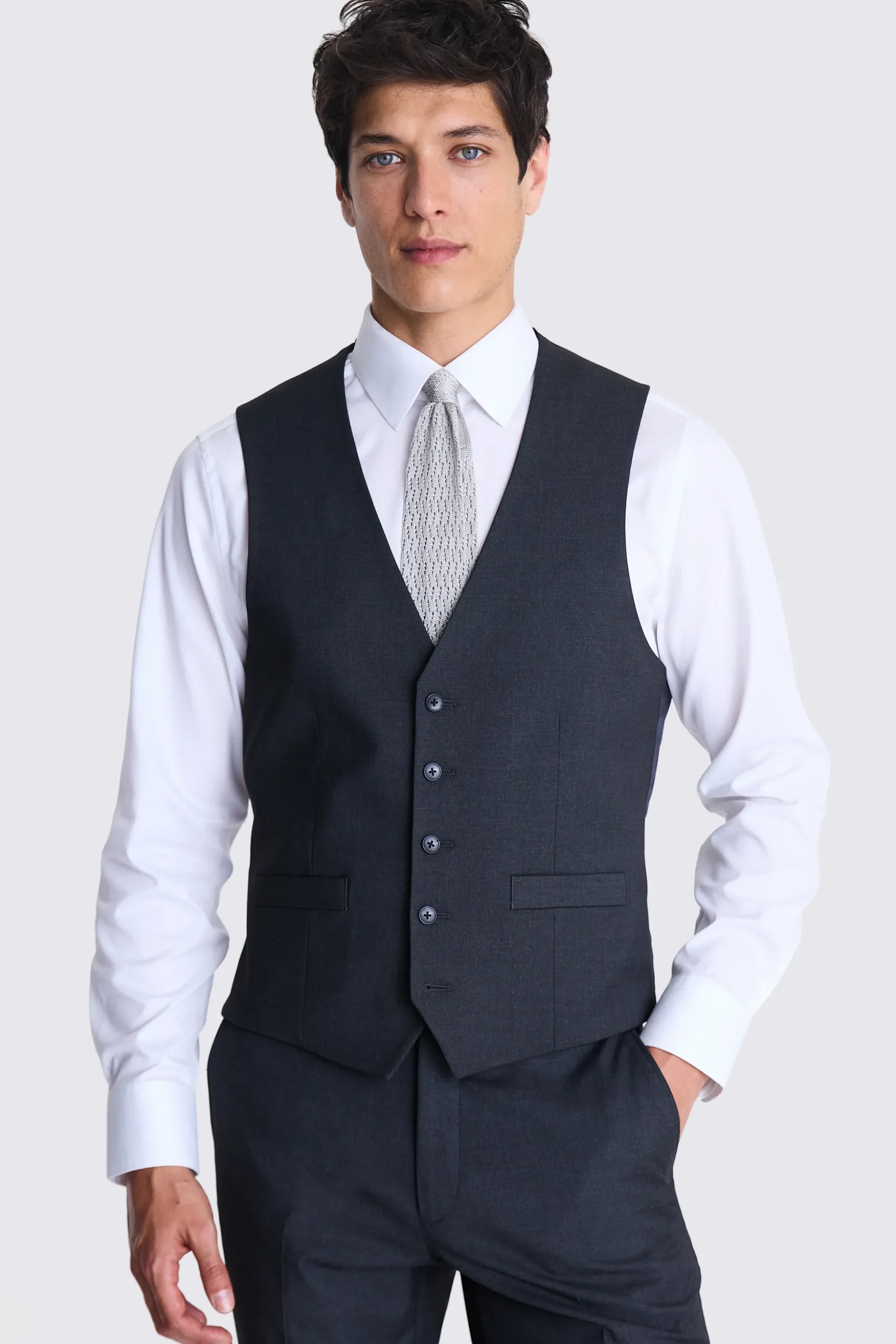 Tailored Fit Charcoal Stretch Suit