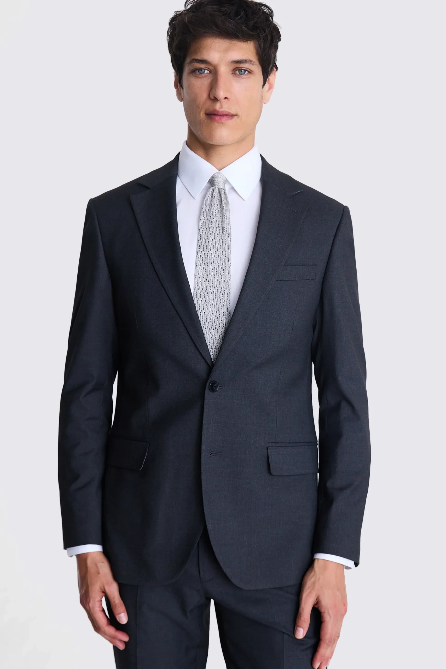 Tailored Fit Charcoal Stretch Suit