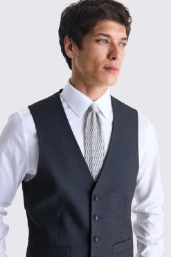 Tailored Fit Charcoal Stretch Waistcoat