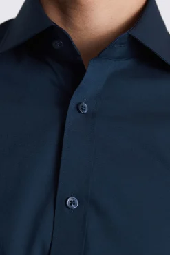 Tailored Fit Dark Blue Stretch Shirt