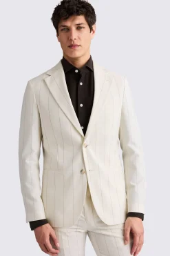 Tailored Fit Ecru Stripe Suit