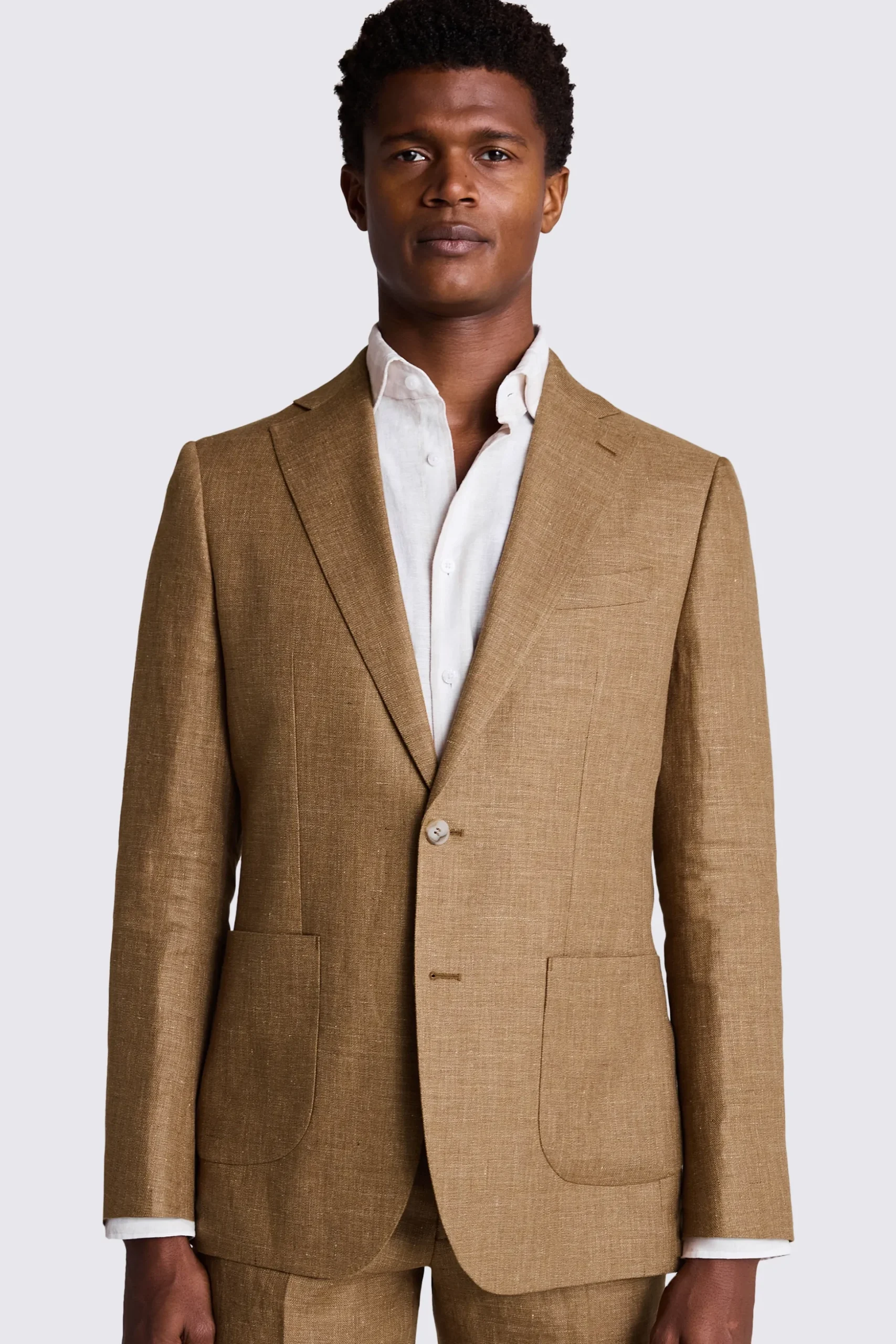 Tailored Fit Gold Linen Suit