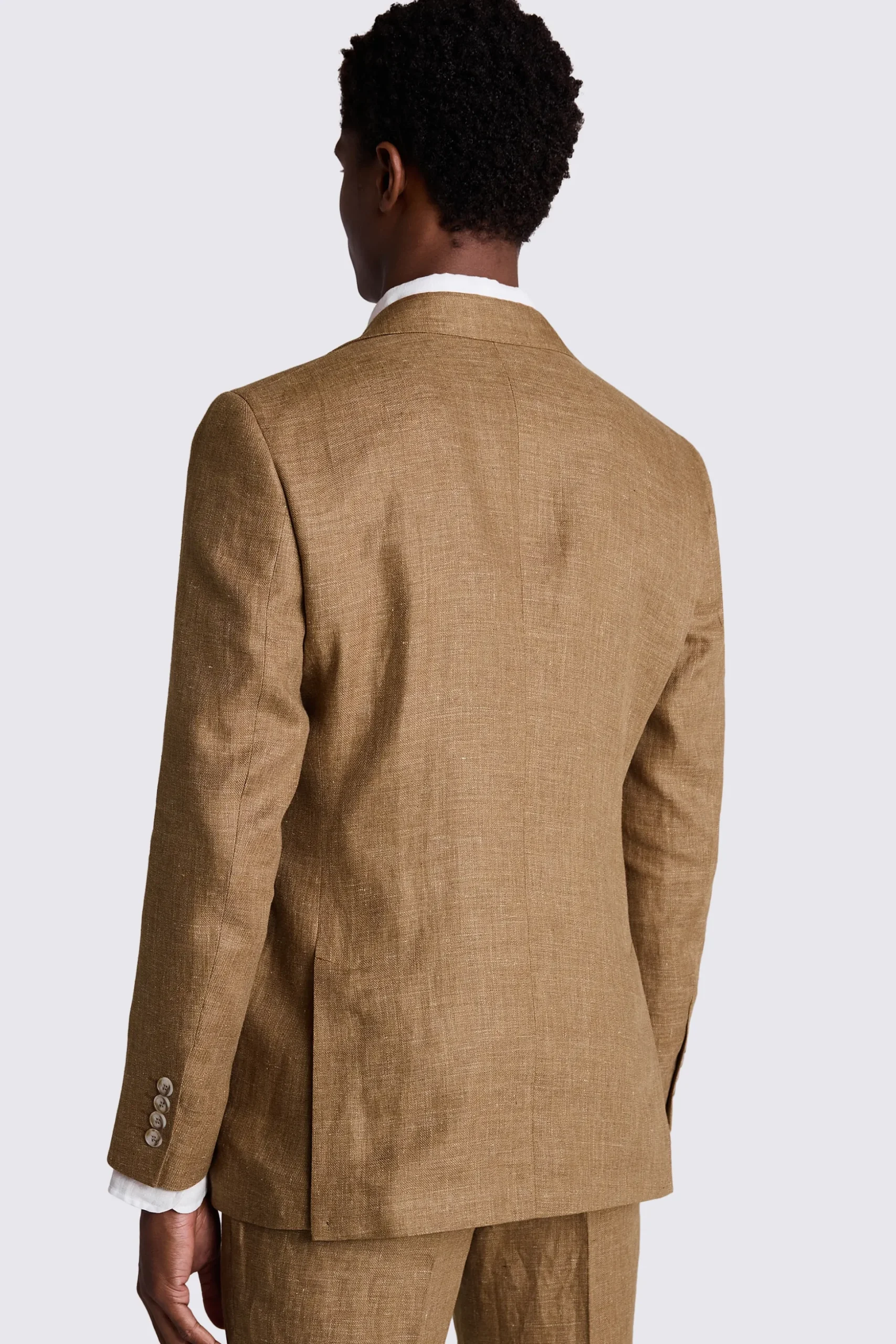 Tailored Fit Gold Linen Suit