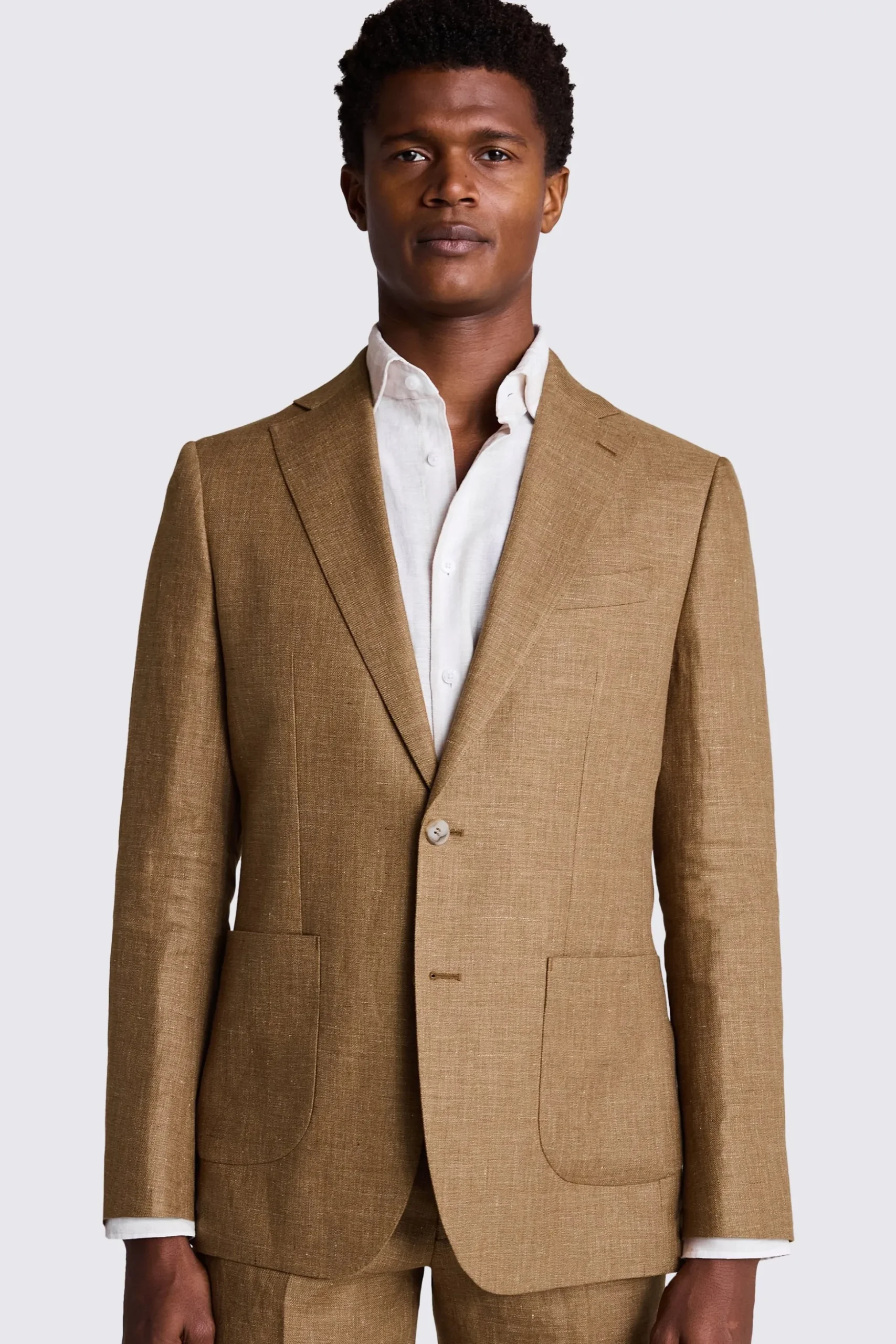 Tailored Fit Gold Linen Suit