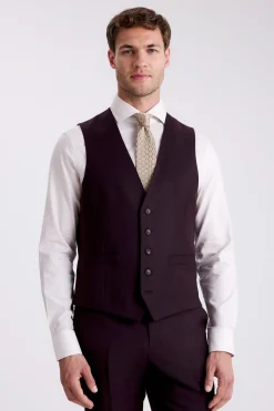 Tailored Fit Grape Performance Waistcoat