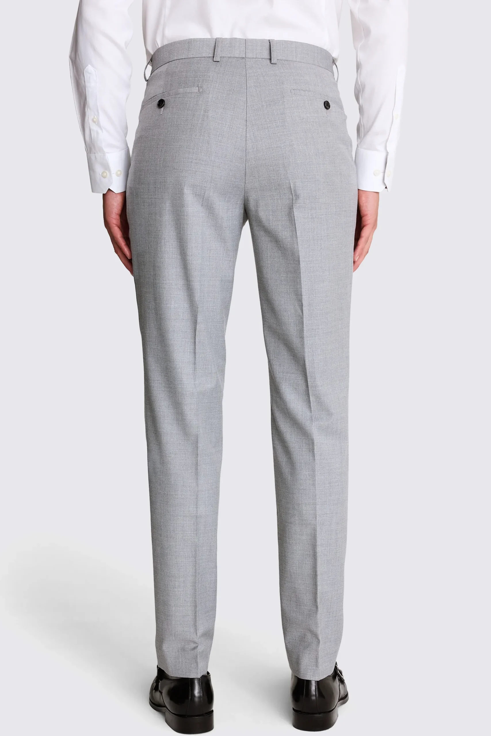 Tailored Fit Grey Stretch Trousers