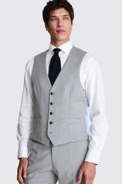 Tailored Fit Grey Stretch Waistcoat