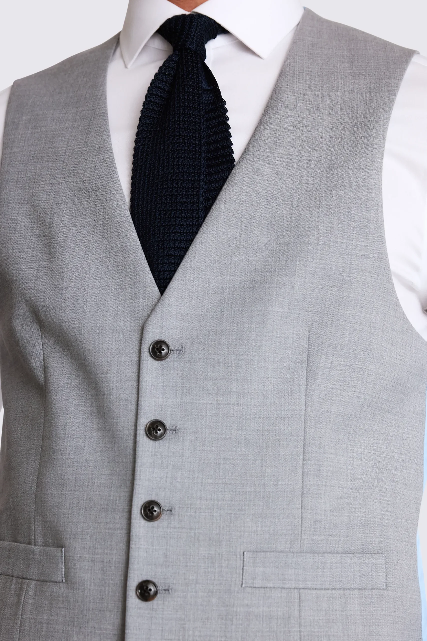 Tailored Fit Grey Stretch Waistcoat