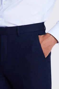 Tailored Fit Ink Herringbone Trousers