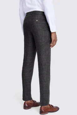 Tailored Fit Khaki Linen Trousers
