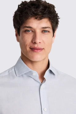 Tailored Fit Light Blue Melange Shirt