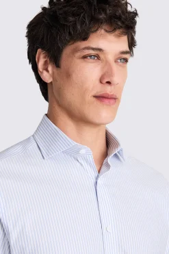 Tailored Fit Light Blue Stripe Shirt