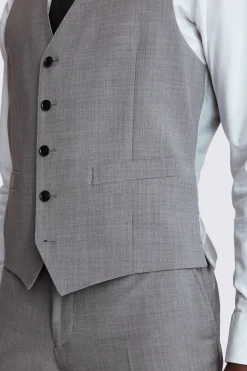 Tailored Fit Light Grey Performance Waistcoat