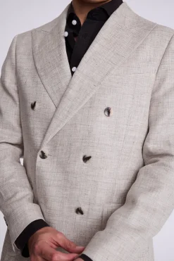 Tailored Fit Light Neutral Linen Suit