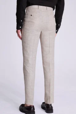 Tailored Fit Light Neutral Linen Trousers