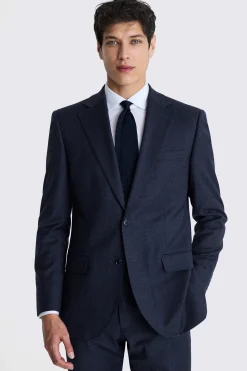 Tailored Fit Navy Check Performance Suit