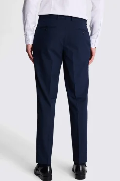 Tailored Fit Navy Check Trousers