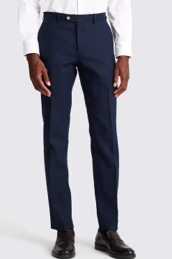 Tailored Fit Navy Matte Linen Suit