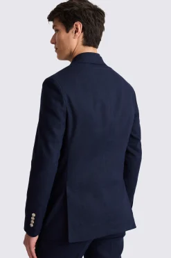 Tailored Fit Navy Matte Linen Suit