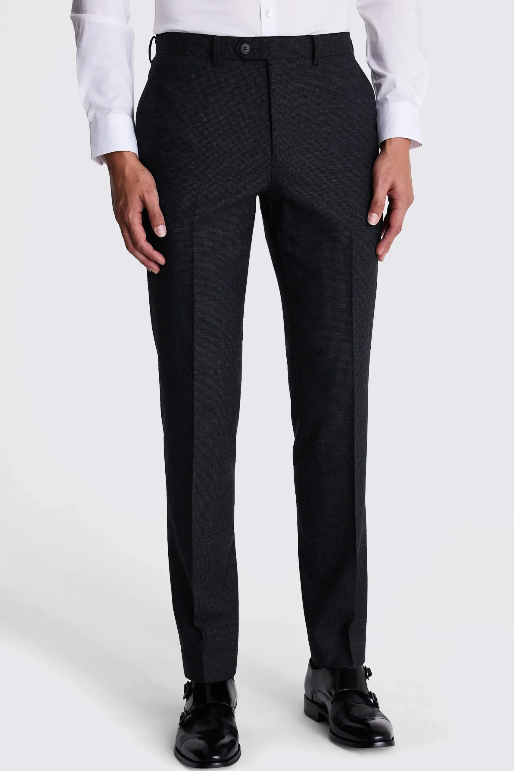 Tailored Fit Navy Puppytooth Trousers