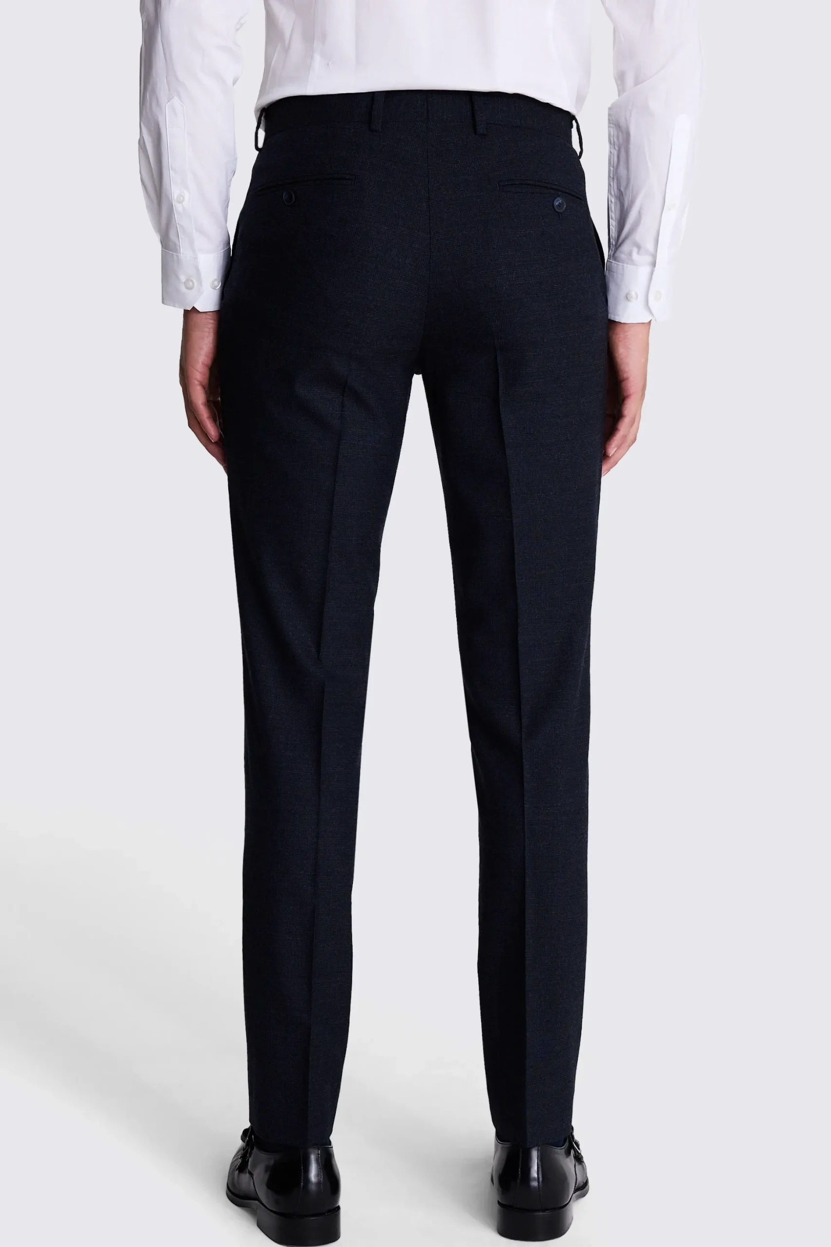 Tailored Fit Navy Puppytooth Trousers