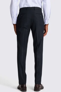 Tailored Fit Navy Slub Trousers