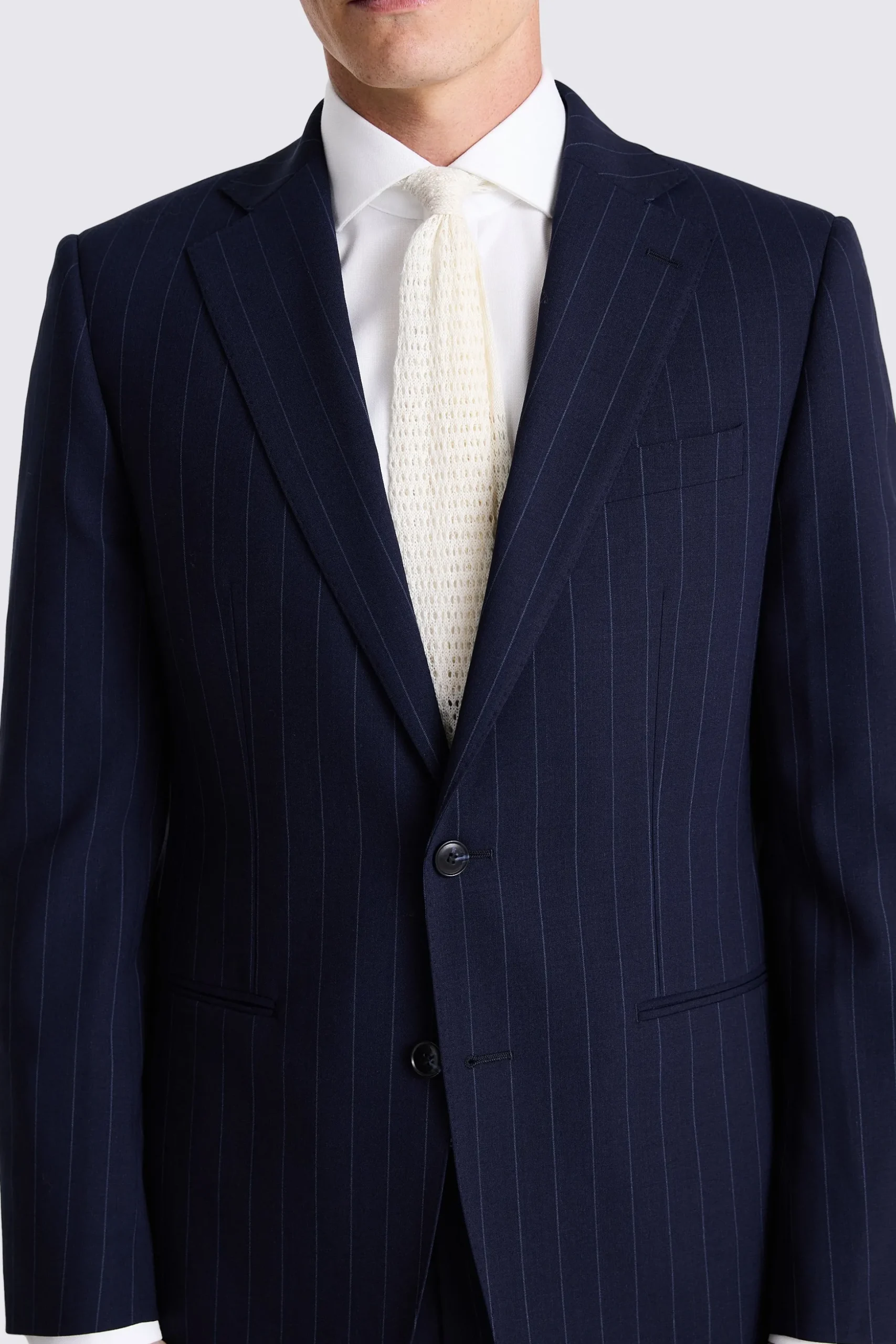 Tailored Fit Navy Stripe Performance Suit
