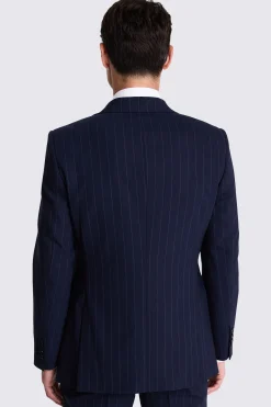 Tailored Fit Navy Stripe Performance Suit