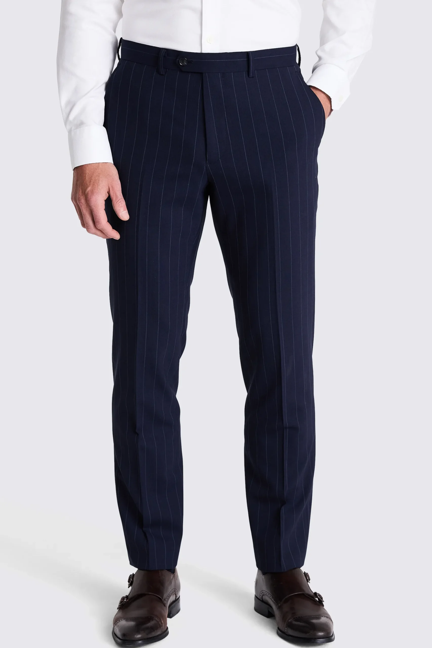 Tailored Fit Navy Stripe Performance Suit