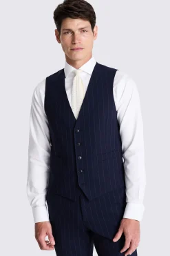 Tailored Fit Navy Stripe Performance Suit